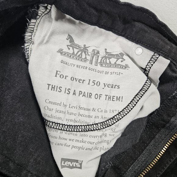 Levi's 511 Jeans Black Mens 36x30 Slim Straight Leg Denim Skater Measure 34x27.5 - Picture 6 of 13